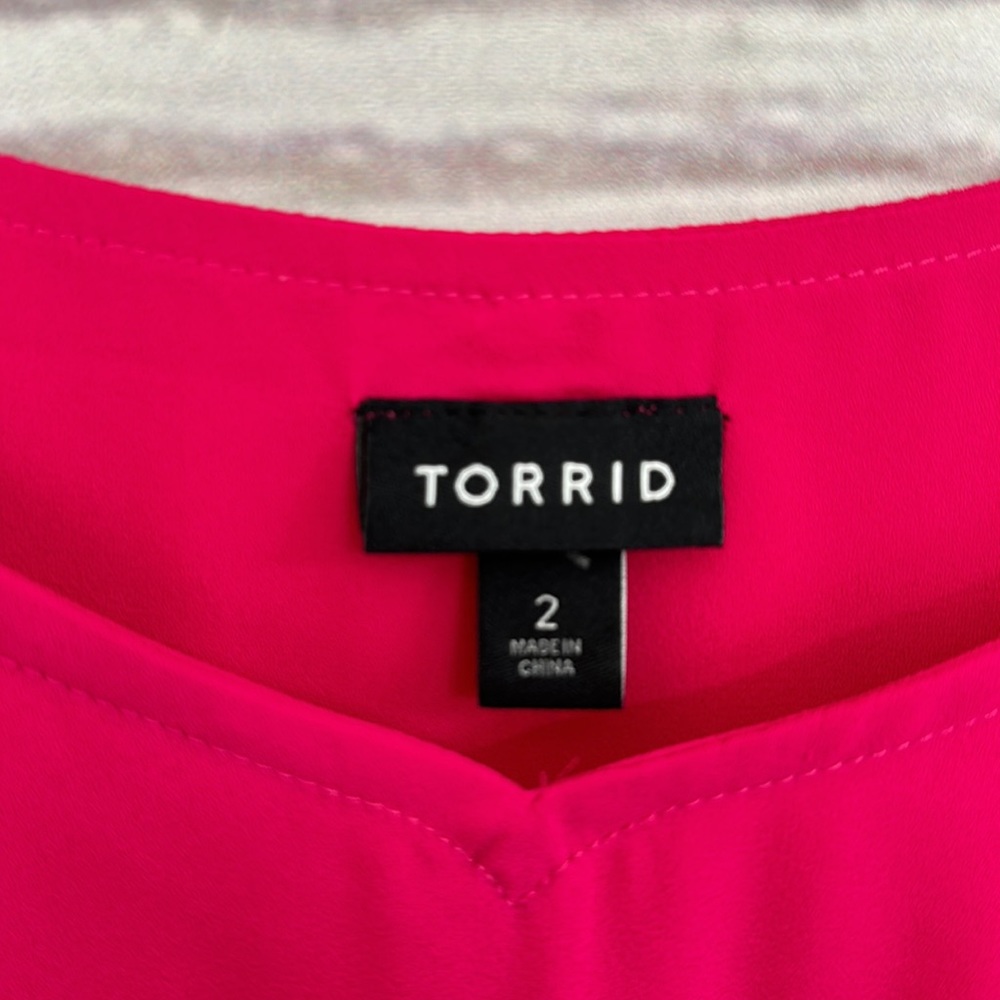 Torrid Pink Chiffon Flutter Sleeve Top Size 2x - image 6